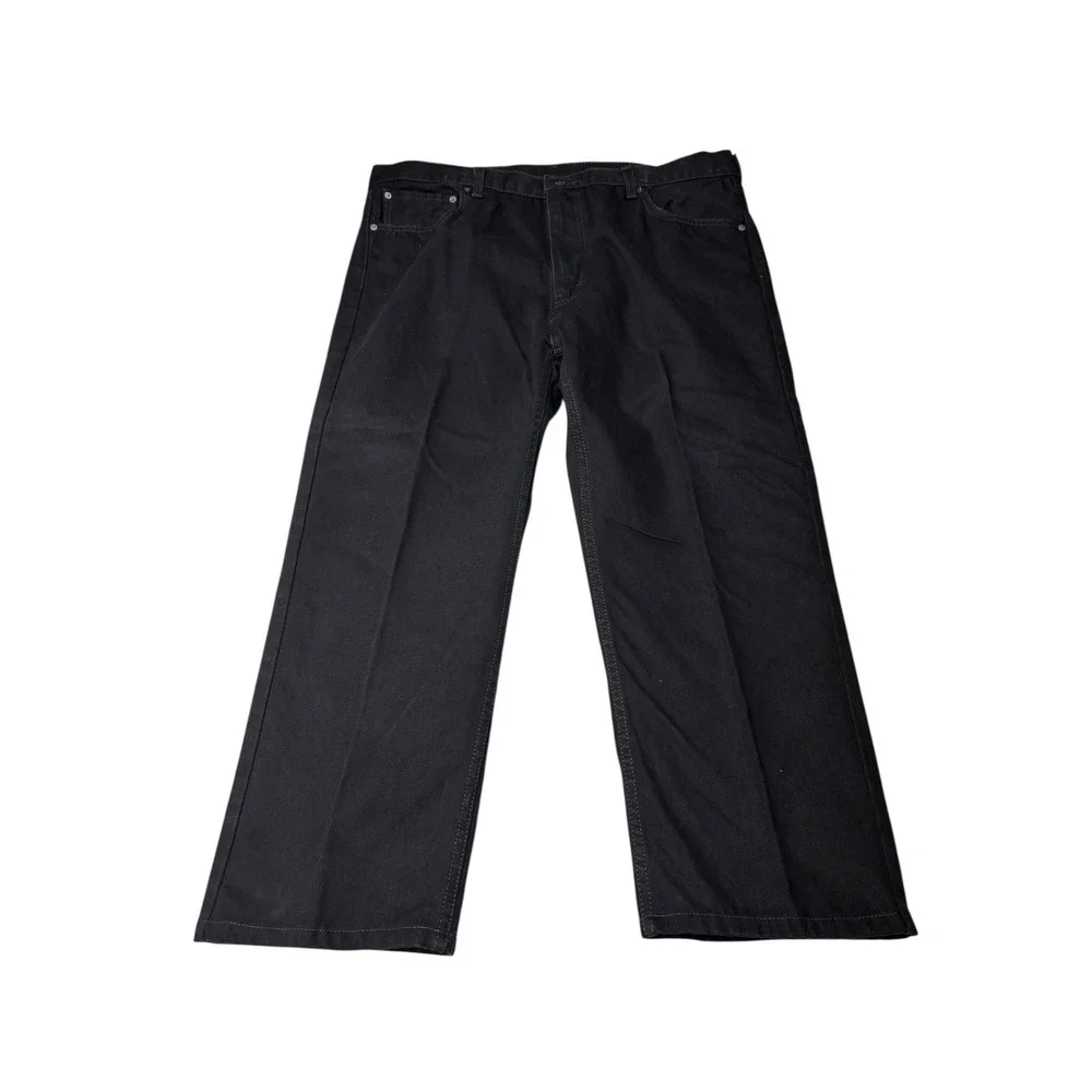 Levis 505 Regular Fit Black Jeans Mens W42 L28 Straight Leg‎ Denim 00505-0260
